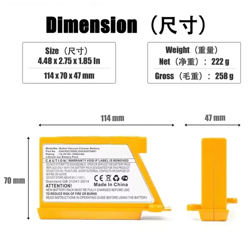 Vacuümbatterij voor LG VR6260L - 4S Lipo Battery 14.8V 6000Mah recensie en prijs