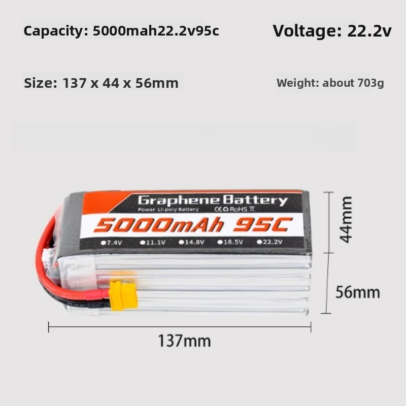 Grafeen Lipo Batterij 5000mAh  - 6S Lipo Battery 22.2V 5000Mah recensie en prijs